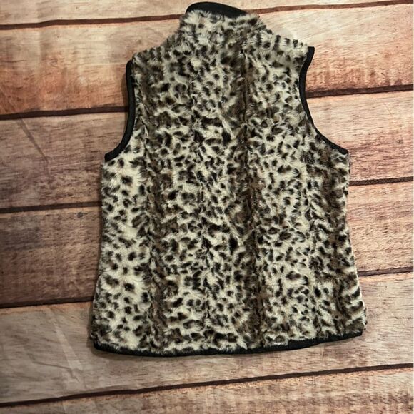 Cabi Reversible Vest Cheetah fo-fur/ brown black Vest Size Small - Picture 2 of 5
